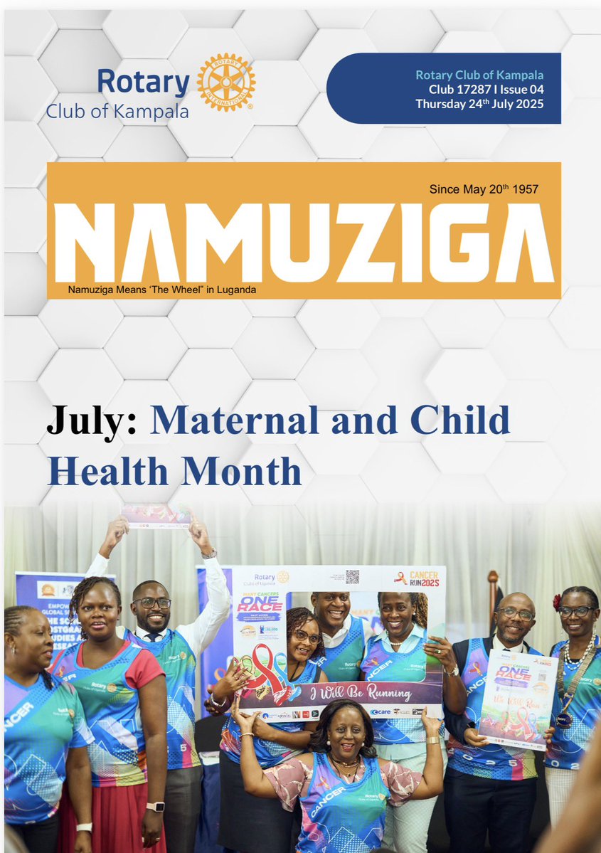 KampalaRotary's tweet image. ๐๏ธ NAMUZIGA | This Weekโs Edition is Out!
Get inspired by stories of service, leadership and impact of #RotaryKampala. From Cancer Run activations to club highlights, Namuziga captures the heartbeat of our Rotary movement every week.
๐ drive.google.com/file/d/1bgAag6โฆ
๐ฅ Download. Read.