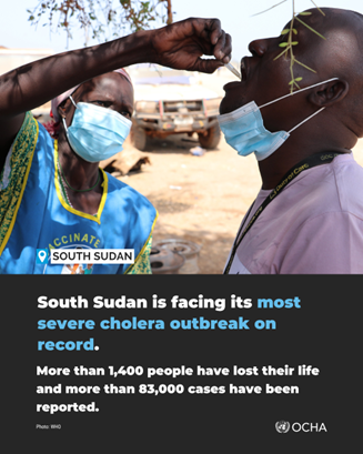 #SouthSudan is facing its most severe cholera outbreak   on record, worsened by:
🌧️Rainy season
💉Declining immunity
🚫Access challenges
While vaccination efforts are ongoing, people need urgent help to curb rising cases 👇🏾
crisisrelief.un.org/en/south-sudan…