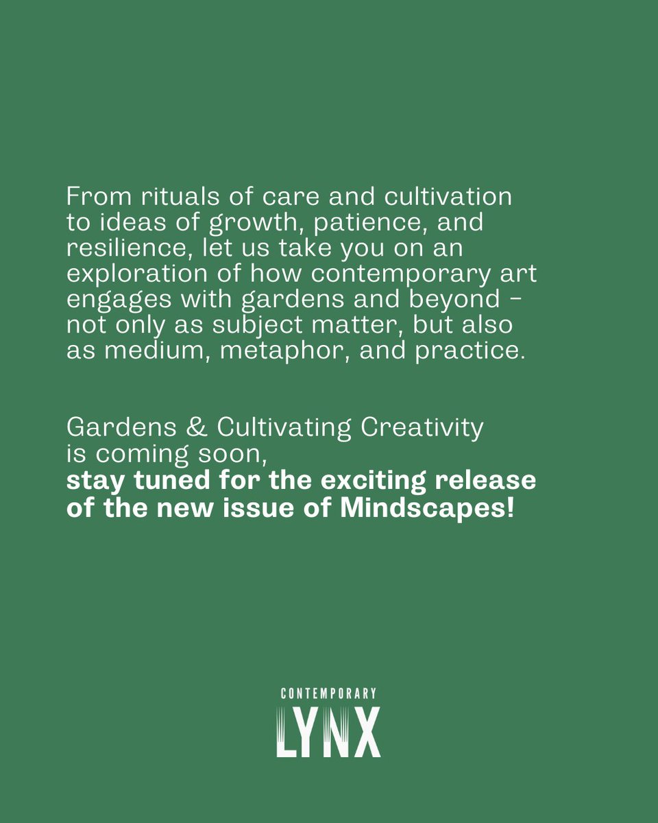 What stories emerge when nature becomes an active part of art?

Gardens &amp; Cultivating Creativity is coming really soon! Stay tuned for the release of the second issue of MINDSCAPES.