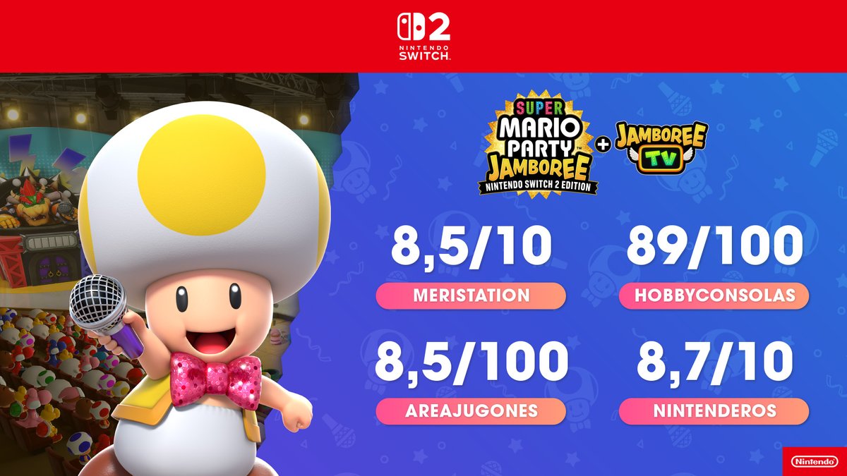 NintendoES's tweet image. ¡La prensa ya ha probado Super Mario Party Jamboree – Nintendo Switch 2 Edition + Jamboree TV!
No te pierdas la opinión de los medios aquí: ntdo.com/6012AGf8K