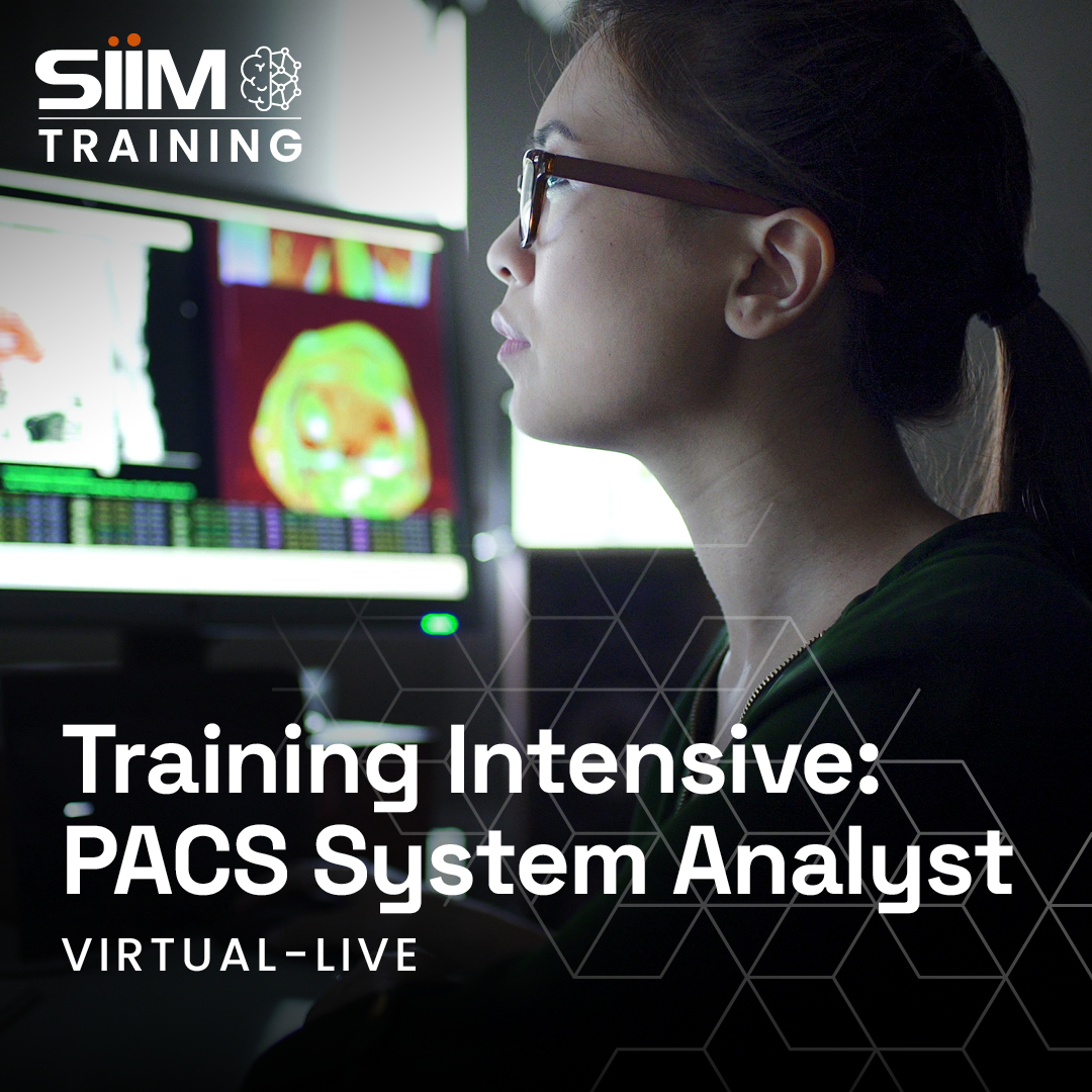 SIIMTraining's tweet image. Join us online next week for #SIIMTraining Intensive: PACS System Analyst! Explore real-world examples, gain hands-on experience, and build skills to master PACS administration & clinical workflows.
Virtual-Live | 12 HR IIP CE | Jul 28-30 | 5PM-9PM ET
vist.ly/3yztj