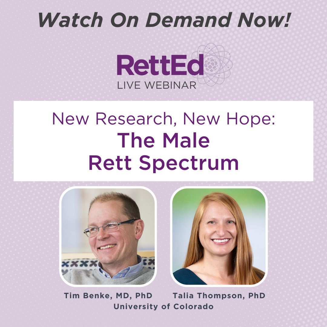 WATCH NOW: The recording of our live webinar "New Research, New Hope: The Male Rett Spectrum" is now available. If you didn't get a chance to join us live, you can watch it on demand now at this link or in our RettEd Video Library: youtu.be/DQNEPk3Muj8