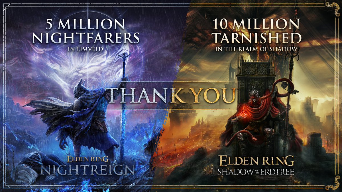 GermanStrands's tweet image. Elden Ring Nightreign - 5 million sales
Elden Ring Shadow Of The Erdtree - 10 million sales