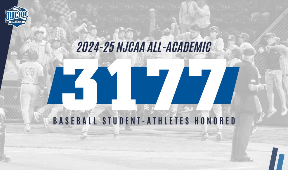 NJCAABaseball's tweet image. 📚 3,177 #NJCAABaseball student-athletes were named to the 2024-25 NJCAA All-Academic Teams with a 3.60 GPA or higher!
Full list | njcaa.org/awards/academi…