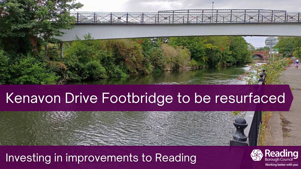 ReadingCouncil's tweet image. The Kenavon Drive Footbridge will close from Monday 28 July until Tuesday 5 August for refurbishment to provide pedestrians and cyclists with a better, safer surface on the bridge for getting in and out of town.  rdguk.info/Kenavon_Drive_…