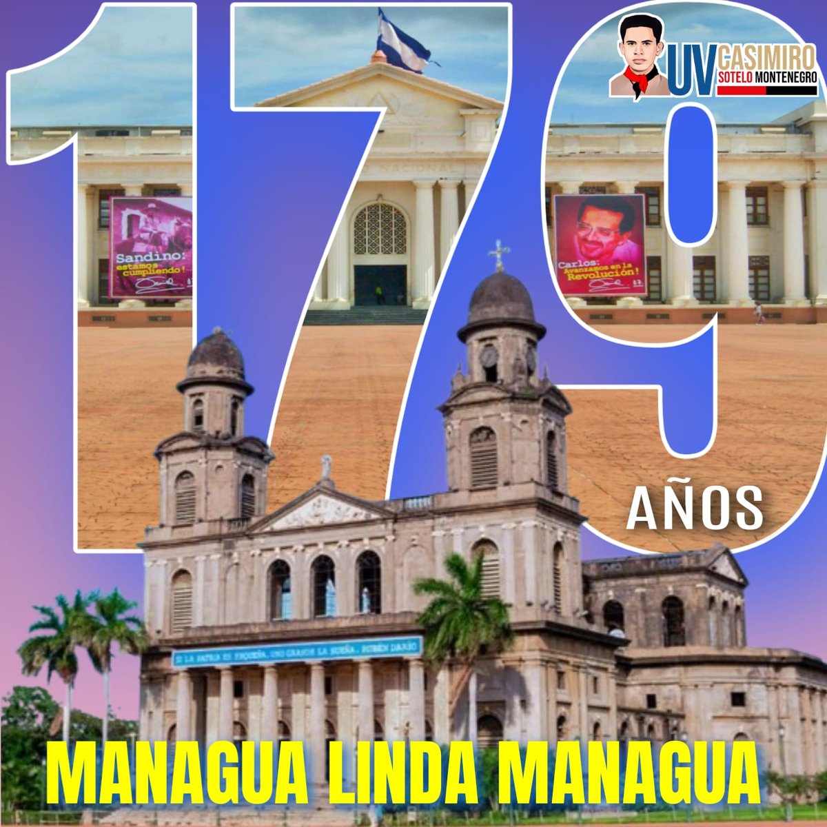 #24Julio Hoy conmemoramos el 179 Aniversario que Managua fue elevada a Ciudad.

👉🏢El nombre de Managua viene del náhuatl “managuac” y significa “Rodeada de Estanques”; es también conocida como “La Novia del Xolotlán”.🇳🇮🥳
 #4619SiempreMásAllá
 #SomosUNAN