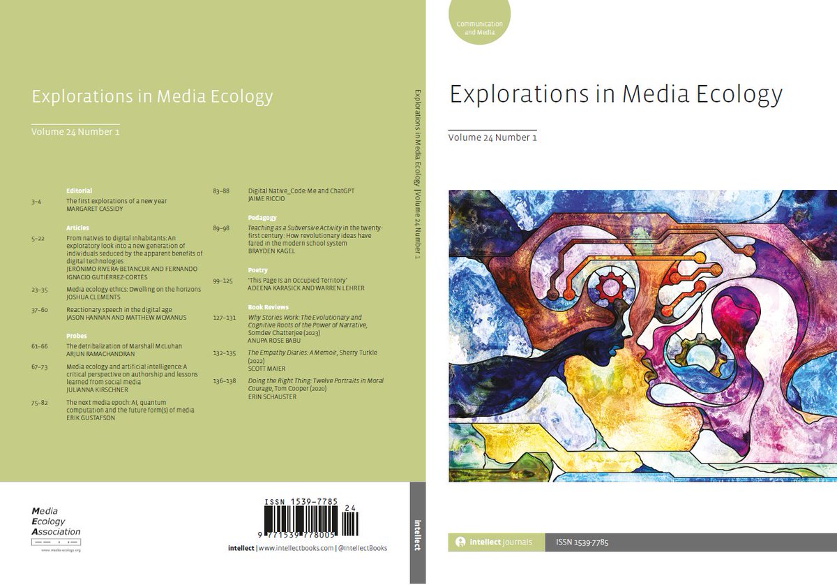 IntellectBooks's tweet image. Explorations in Media Ecology 24.1 is out now!
Including ‘Media ecology ethics: Dwelling on the horizons’ by Joshua Clements
@MediaEcology @meccsapolicy
intellectdiscover.com/content/journa…