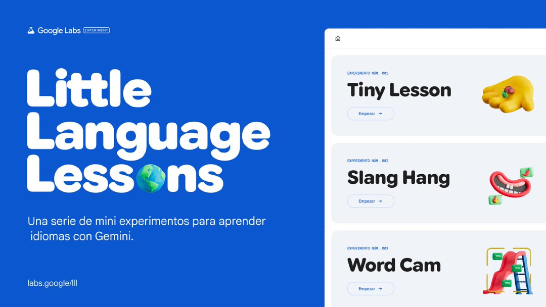 MoureDev's tweet image. Google ha lanzado una web para aprender idiomas de manera diferente!
Nos propone 3 experimentos para lograrlo:
📖 1. Descubriendo vocabulario y gramática
💬 2. Aprendiendo modismos con conversaciones
📷 3. Sacando fotos a nuestro entorno
Gratis, en español y con ayuda de…