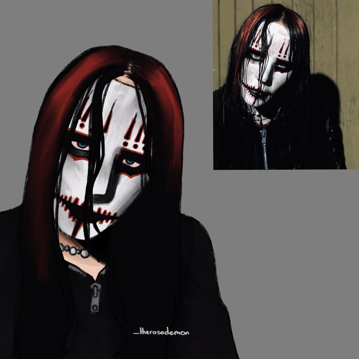 _therosedemon's tweet image. joey jordison my GOAT 🔥
