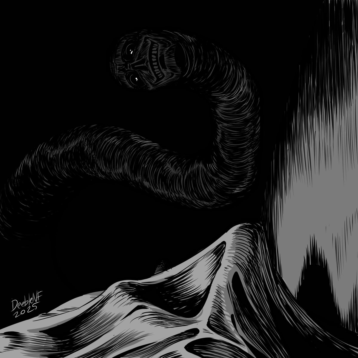 DeebleNf's tweet image. Redraw of an old horror pic
A Curious Watcher
2025 vs 2022