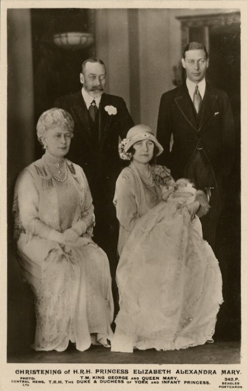 KatesPowerSuit's tweet image. Christening of Princess Elizabeth. Little did they know at the time this would be three generations of monarchs in this photo. A King with two future heirs