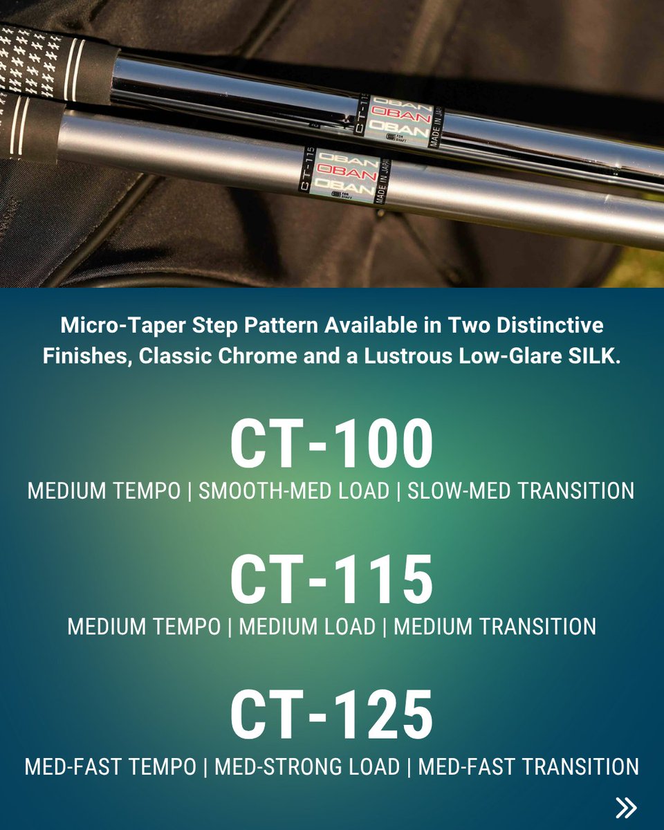 clubchampmedia's tweet image. Introducing the new @ObanShafts CT Series — built for pure feel and consistent launch.
Designed with premium materials and tighter tolerances, the CT Series delivers unmatched stability, feedback, and energy transfer. Whether you’re chasing precision off the tee or control into…