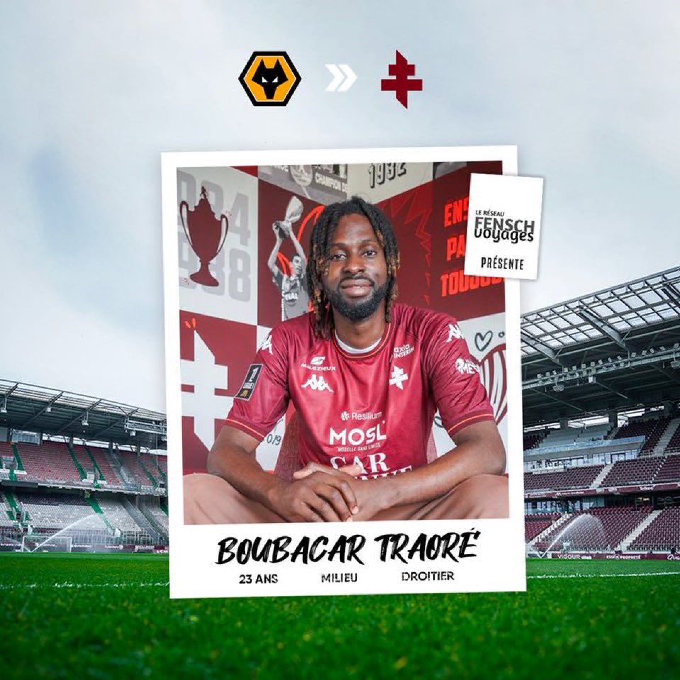 Wolfpackwwfc's tweet image. OFFICIAL:🚨Boubacar Traore has rejoined Metz on loan. #wolves #wwfc