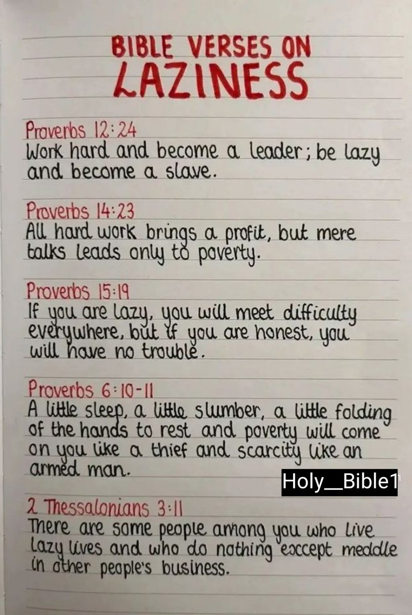 Bible Verses On Laziness