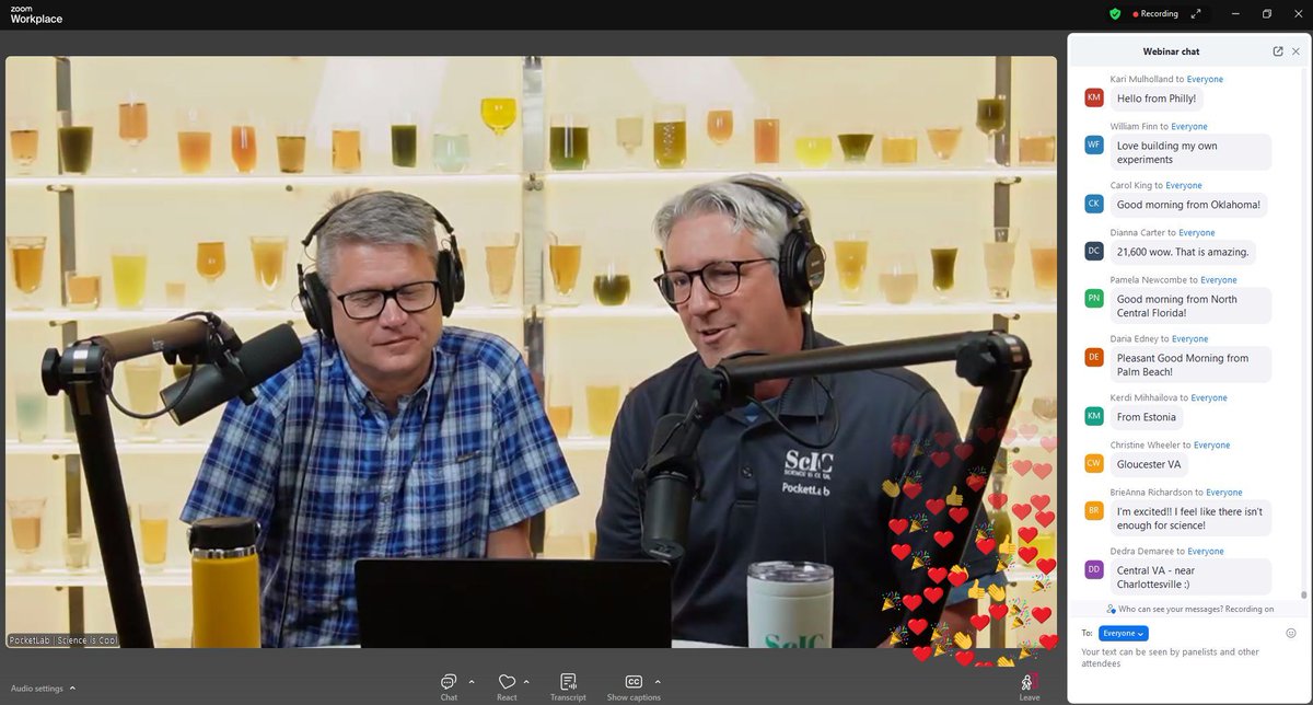 The ScIC, Science is Cool, 15th live Zoom Conference has started! 21,600 people are registered for today's learning experiences!!  🤩
thepocketlab.com/agenda-scic15