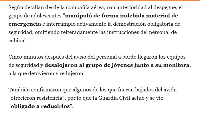Ylainoa's tweet image. La Guardia Civil bajó de un avión a un coro de 52 niños judíos junto a su directora por los disturbios ocasionados antes del despegue, cantaban "muerte a los árabes", manipularon el material de emergencia y no hacían caso de las directrices.
Israel dice que es antisemitismo.