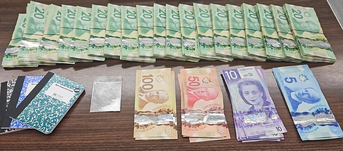 rcmpmb's tweet image. July 23, 2025, 1:48 am, West Interlake #rcmpmb stopped a vehicle for speeding @ 157 km/h on Hwy 6. Officers seized meth, cell phones, approx. $20,000 and drug paraphernalia. The driver, 44 yo fem from Wpg, was fined and charged for Possession of Property Obtained by Crime