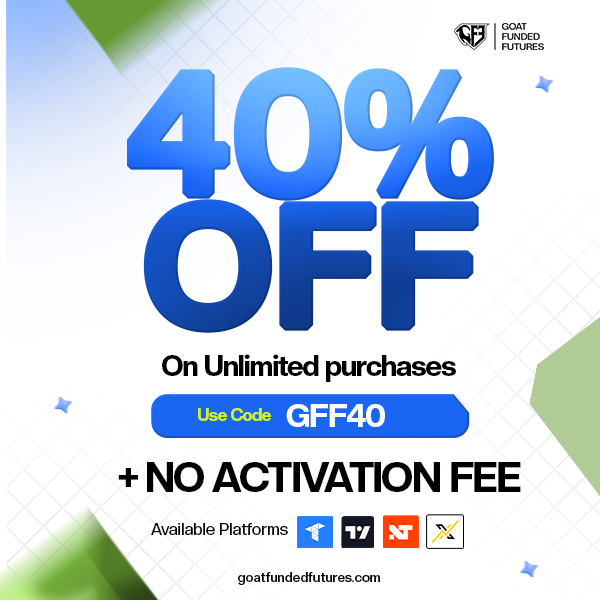 🔥 40% OFF Is Now LIVE at Goat Funded Futures! 🔥

No limits. 

No activation fees for EOD and STATIC Plans

Use code GFF40 and get a massive 40% OFF on unlimited purchases

whether you're grabbing your first plan or stacking more accounts.

✅ Available on all platforms