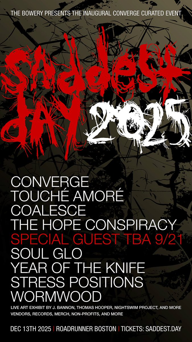 SADDEST DAY TICKETS ON SALE. 
axs.com/events/1042365…