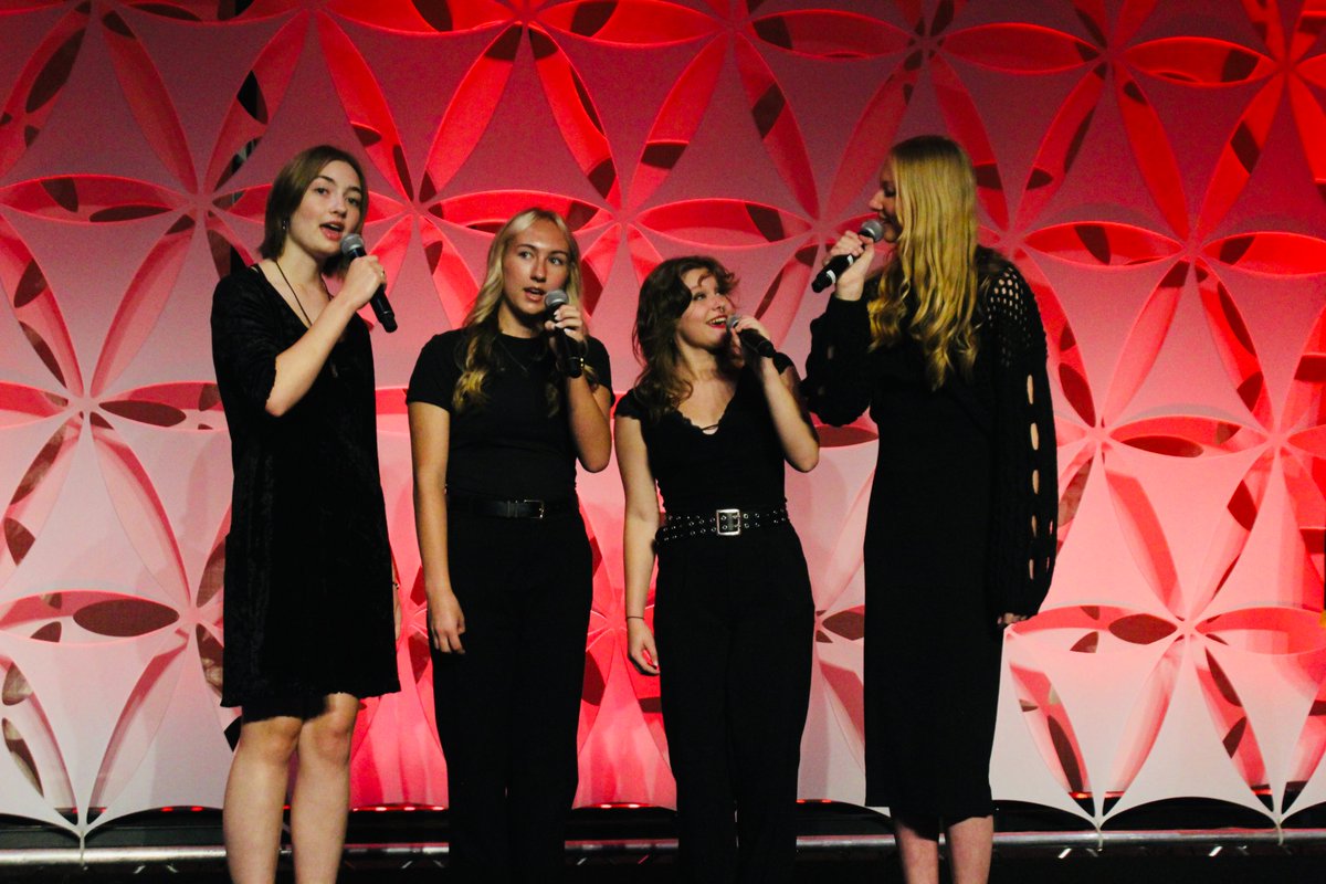 This quartet of Columbus Discoverers wowed the #NCSAAdmin25 crowd with their rendition of The National Anthem. Thank you to Sally Donoghue, Kaylee Foster, Macy Carlson and Emma Heidtbrink!

These seniors-to-be have been performing together all through high school. Well done!