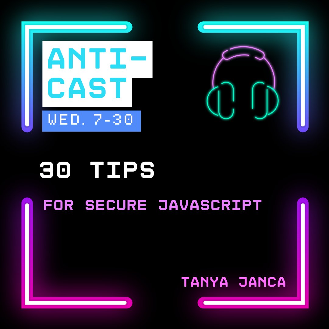 Join us for a free one-hour training session with Tanya Janca where you’ll learn 30 tips for writing more secure JavaScript, emphasizing what to do, what NOT to do, and utilizing open-source tooling to enhance security.

Register here: antisyphontraining.com/event/anti-cas…