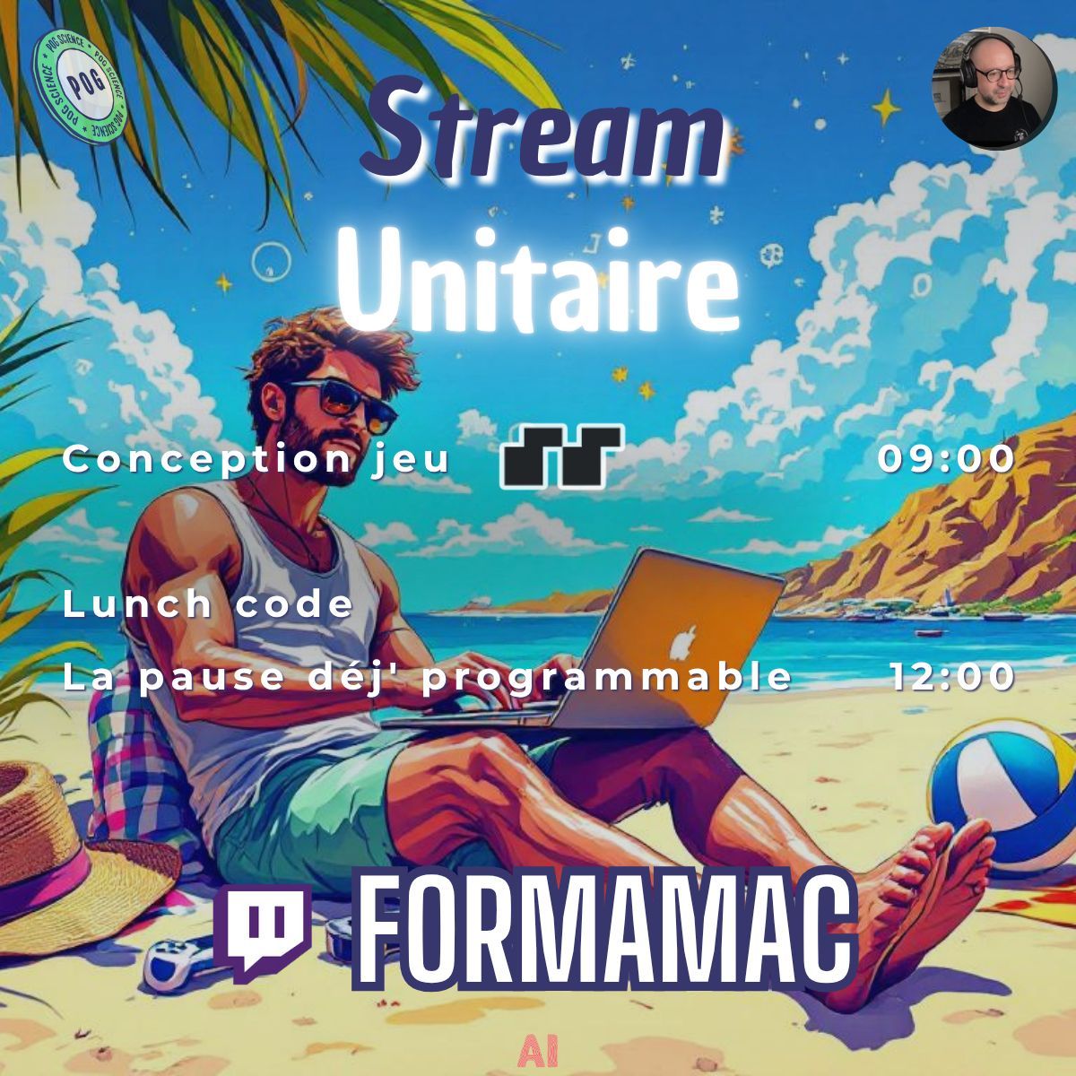 PogScience's tweet image. 🍎 Demain 9h, c&apos;est #streamunitaire consacré à coder un jeu avec #codédex chez Formamac puis #LunchCode

➡️ twitch.tv/formamac

#twitch #vulgarisation #code