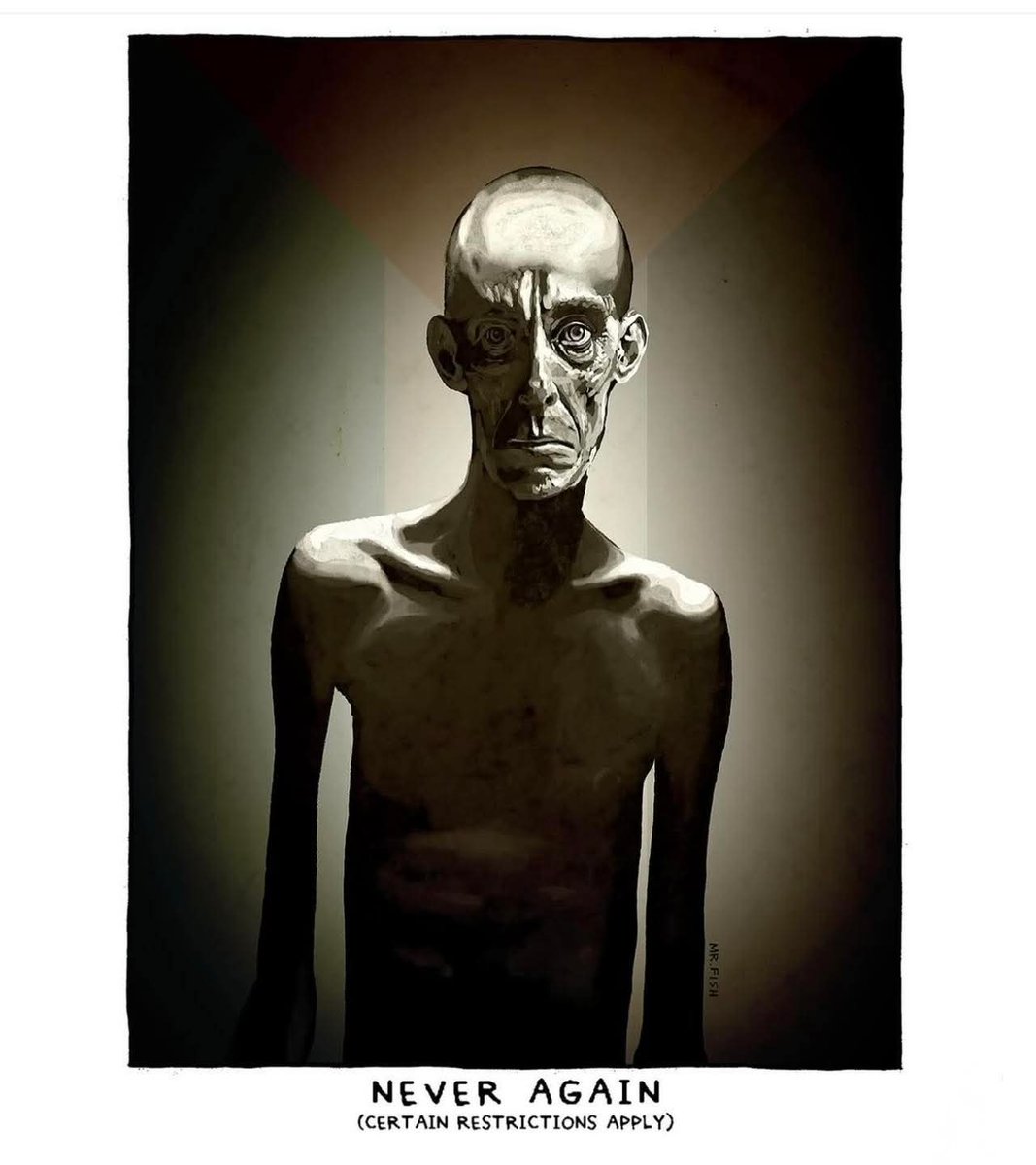 GazaAllies's tweet image. Artist:  Dwayne Booth, Never Again