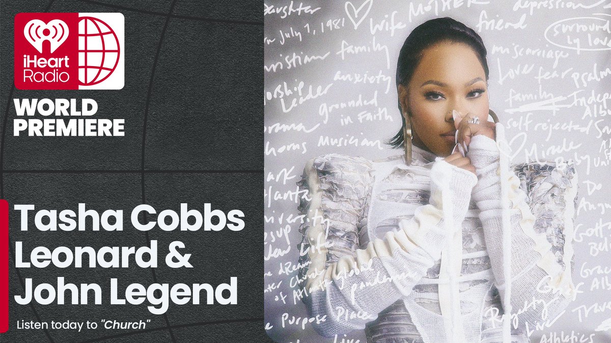 iHeartRadio's tweet photo. CHURCH is HERE! ❤️ Hear the world premiere of @tashacobbs &amp; @johnlegend's new single “Church” on iHeartRadio: https://t.co/5bR2d4o8KG https://t.co/YvFtmNXbV0