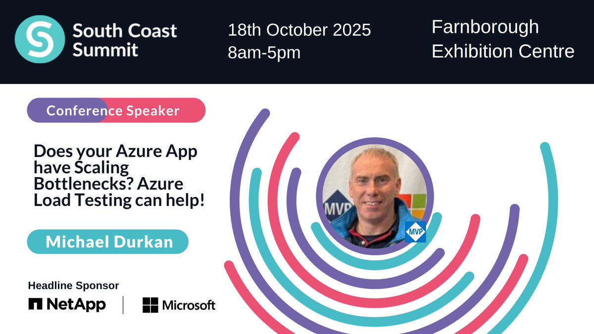 South Coast Summit (@m365summit) on Twitter photo ๐จ Think Your PaaS App Scales Automatically? Think Again
Introducing "Does your Azure App have Scaling Bottlenecks? Azure Load Testing can help!" presented by <a href="/durkanm/">Michael Durkan ๐ฎ๐ช</a>.
Register to join #SCS2025 in October - events.justattend.com/events/confereโฆ ๐จ Think Your PaaS App Scales Automatically? Think Again
Introducing "Does your Azure App have Scaling Bottlenecks? Azure Load Testing can help!" presented by <a href="/durkanm/">Michael Durkan ๐ฎ๐ช</a>.
Register to join #SCS2025 in October - events.justattend.com/events/confereโฆ