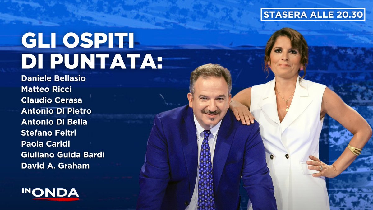 InOndaLa7's tweet image. 📺 #InOnda torna questa sera alle 20:30 su #La7 con Marianna Aprile, Luca Telese.
Non mancate, vi aspettiamo 🌊🌊
