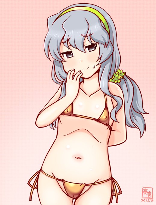 「え～っと～ ごめんなさい。
 あんまりしつこいと、本気で怒っちゃうかも～
 ね～」

#艦これ版真剣お絵描き60分一本勝負_20250724
#山雲 