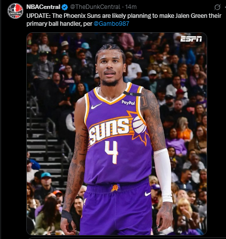 MikeZakarian's tweet image. Gambo tomorrow: Khaman Maluach set to be primary Suns ball handler