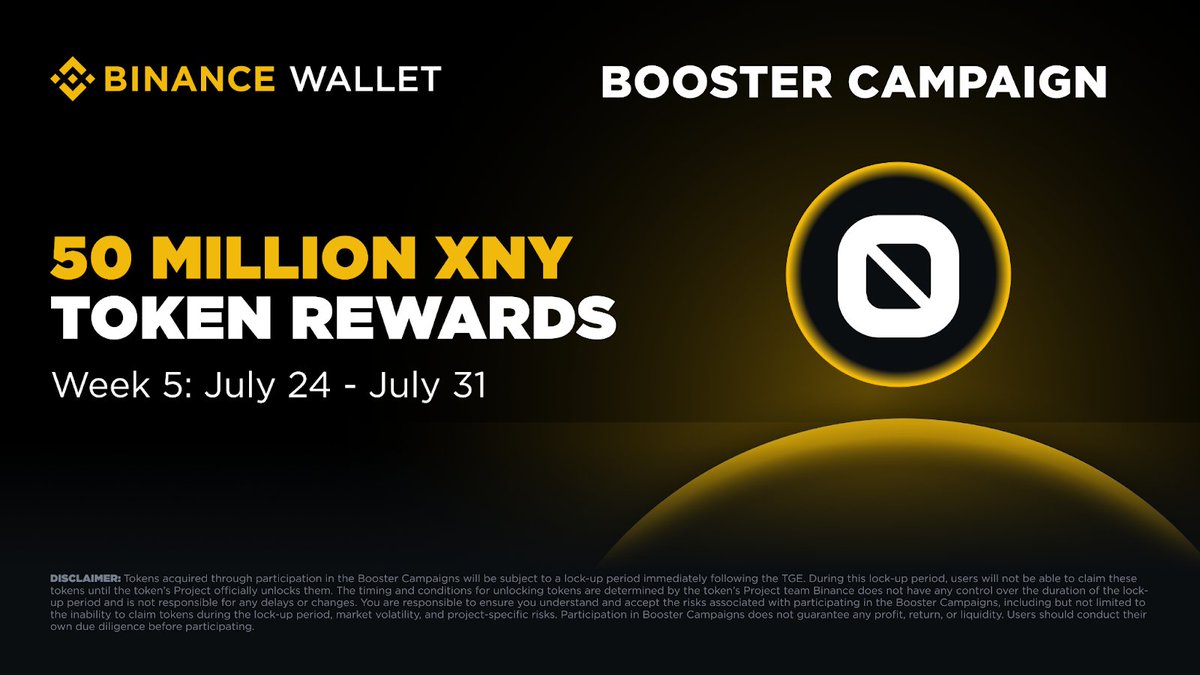 BinanceWallet's tweet image. The Exclusive Booster Campaign with @codatta_io is now live!
🎁Join Week 5 and share 50M XNY rewards.
📜Binance users with 61+ Binance Alpha points are eligible to participate.
⚠️ Important Note: Tokens from the Booster Campaign are subject to a lock-up period set by the…