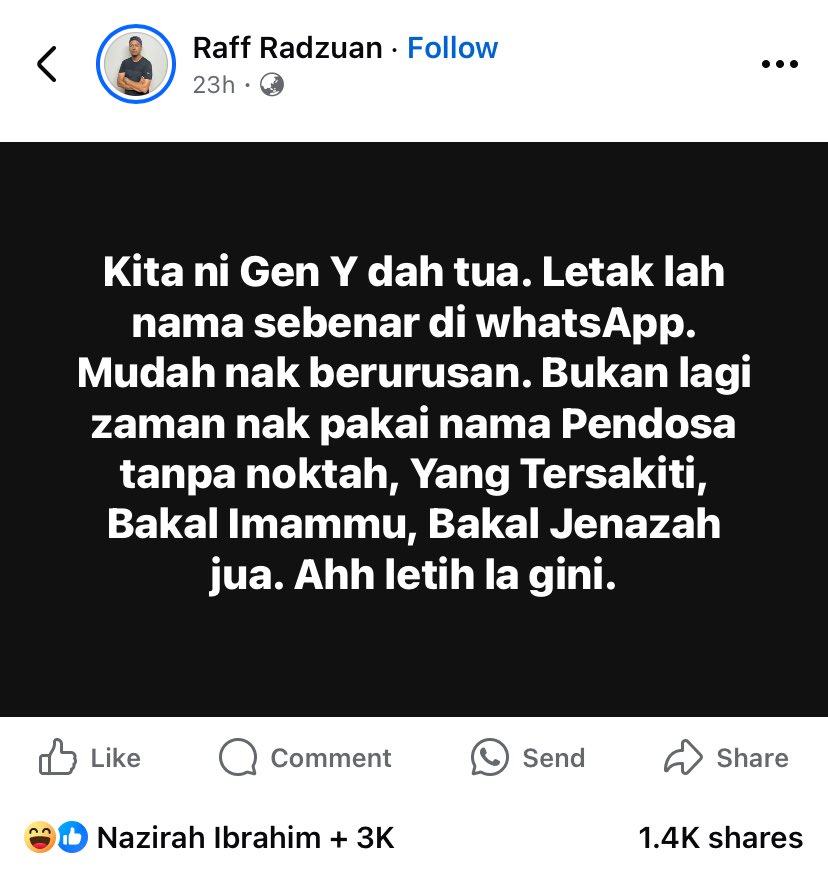 HobinJangHobin_'s tweet image. “Sakaratul Maut” - Nama whatsapp imam taman rumah.