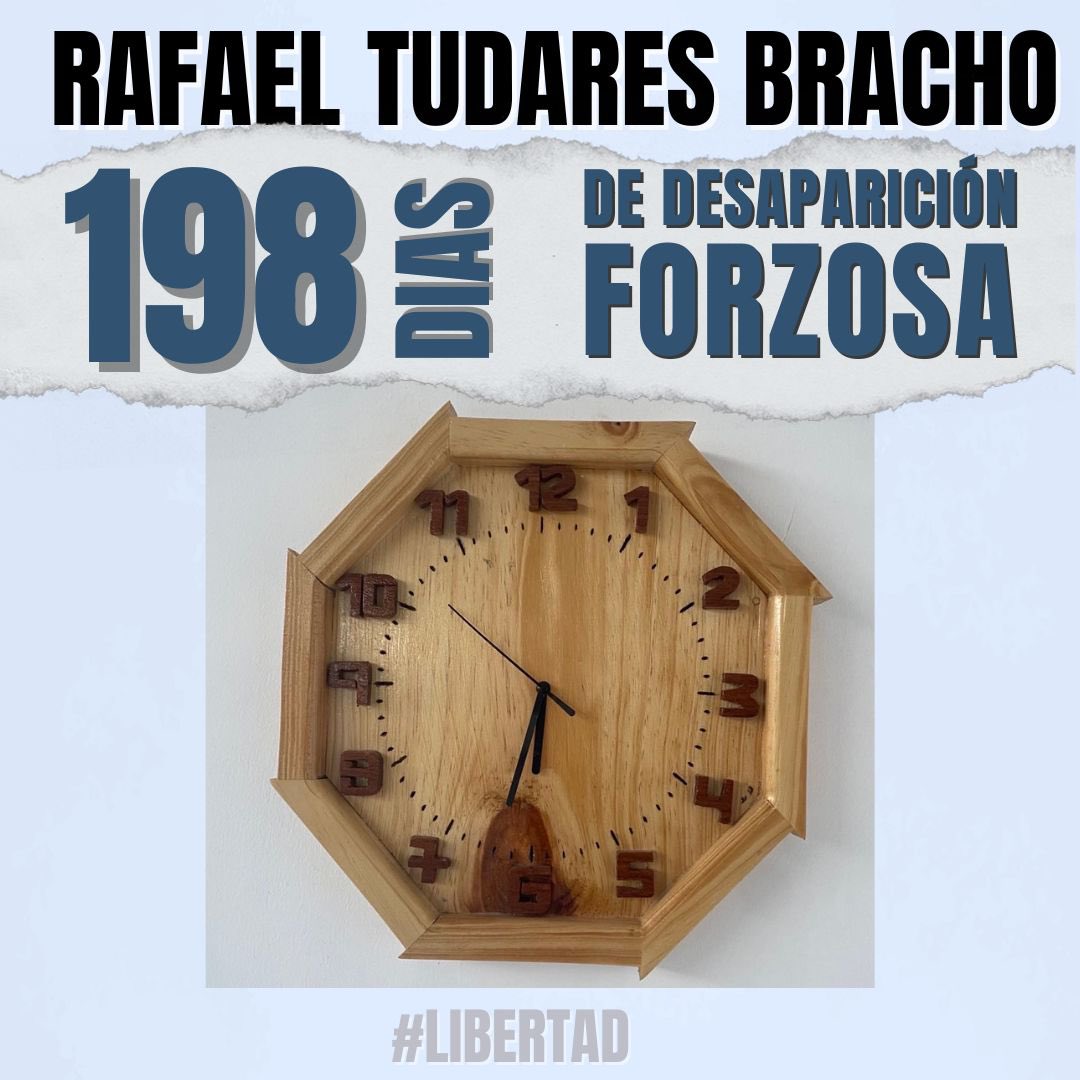 MarianaGTudares's tweet image. 198 días de la detención arbitraria y desaparición forzada de Rafael Tudares Bracho.
En casi 7 meses hemos denunciado el caso de Rafael, obrado ética y legalmente,por vías humanitarias, respetando los canales regulares y procedimientos establecidos, y así lo seguiremos haciendo