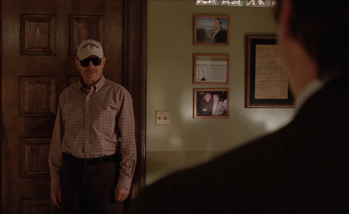 mcwexlered's tweet image. i just realized the glass blocks in saul’s office wall—the glass blocks that represent wexler-mcgill and jimmy’s love for kim, those glass blocks— were not put in by francesca but by jimmy himself after he became saul goodman. excuse me while i jump off a cliff