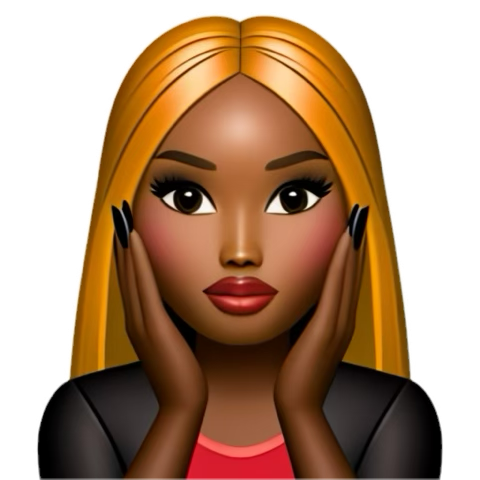 GiGiABarb's tweet image. So I been playing with my Genmoji and these are the Nicki emojis I got: