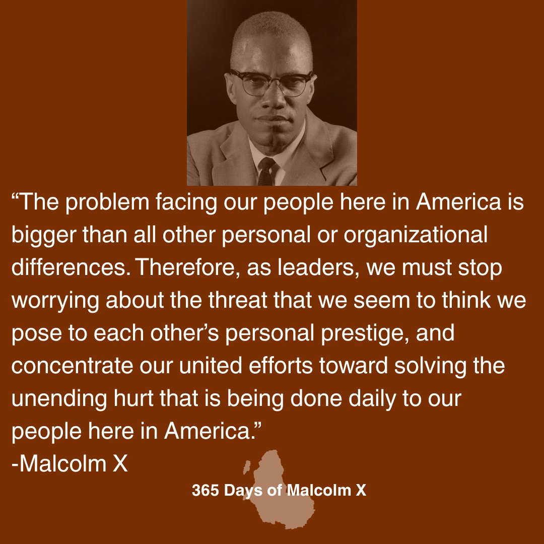 KamauRashid's tweet image. May 19, 2025 marks 100 years since the birth of Malcolm X. Join me in celebrating Malcolm X through 365 days of his ideas.
#365daysofMalcolmX #100yearsofMalcolmX #MalcolmX