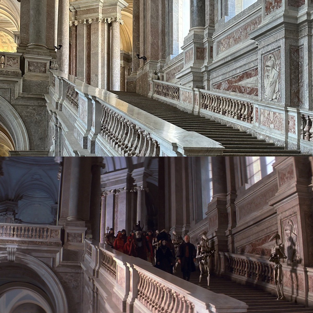 wickeyden's tweet image. I WENT TO THEED ROYAL PALACE ON NABOO!!!!!! The Royal Palace of Caserta was used during the filming of The Phantom Menace and Attack of the Clones.