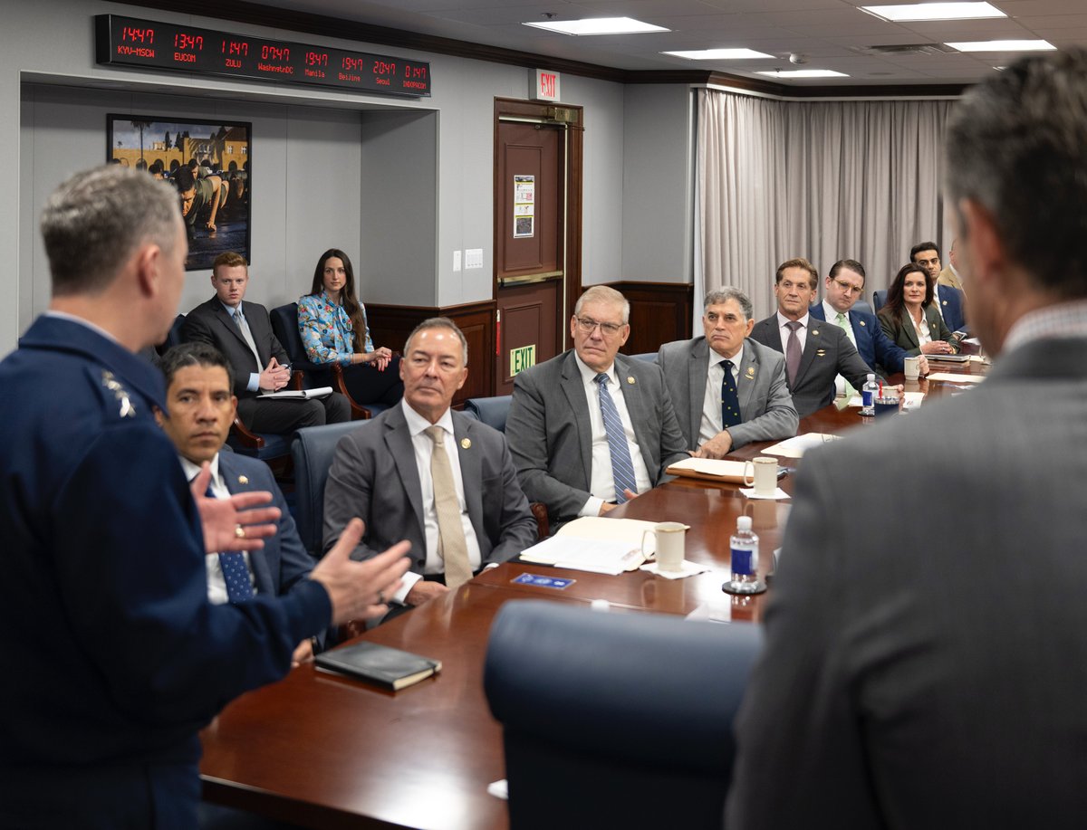RepLoudermilk's tweet image. An informative meeting with Secretary Hegseth at the Pentagon yesterday. We discussed modernization of our military, including procurement production reforms and new aerial platforms, like the C130s. Secretary Hegseth is leading the charge in restoring the warrior ethos in all…