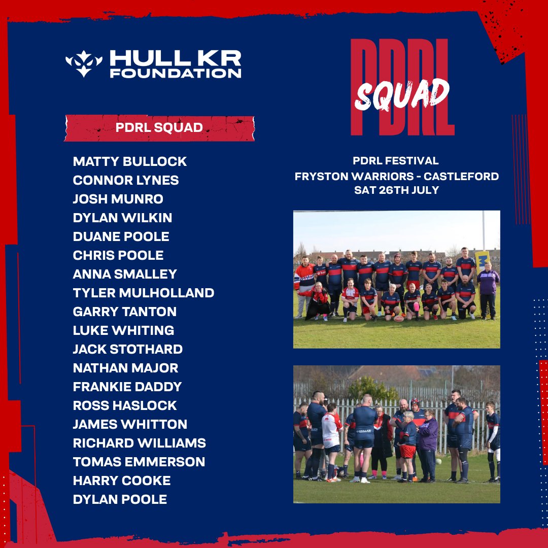 Hull KR Foundation (@hkrfoundation) on Twitter photo Our PDRL squad for tomorrow's festival in Castleford, where we take on Salford and Bradford 💪🏉
#RobinsTogether❤️🤍 Our PDRL squad for tomorrow's festival in Castleford, where we take on Salford and Bradford 💪🏉
#RobinsTogether❤️🤍