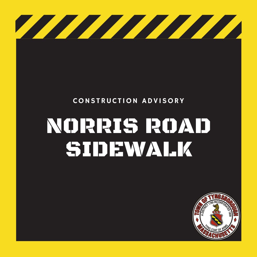 Construction Advisory 🚧

The Norris Road sidewalk installation project will commence on Monday, July 28, 2025. Learn more at the link below. ⬇️

🔗tyngsboroughma.gov/CivicAlerts.as…