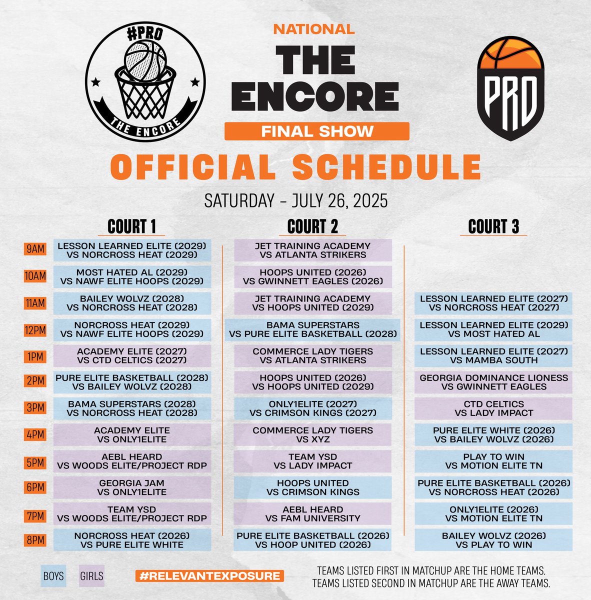 PRO_Movement1's tweet image. 🚨Official Schedule Release🚨
🏀 The Encore | Final Show💃🏼🕺
🔈One of the BIGGEST EVENTS to end the Summer!
🔥Competitive Games
📝College Coaches
🎥Video Highlights
💻Media Coverage
📈RELEVANT EXPOSURE
📍Duluth HS
🗣️Family, Friends, Family & Fans, Come Support Your Team!…