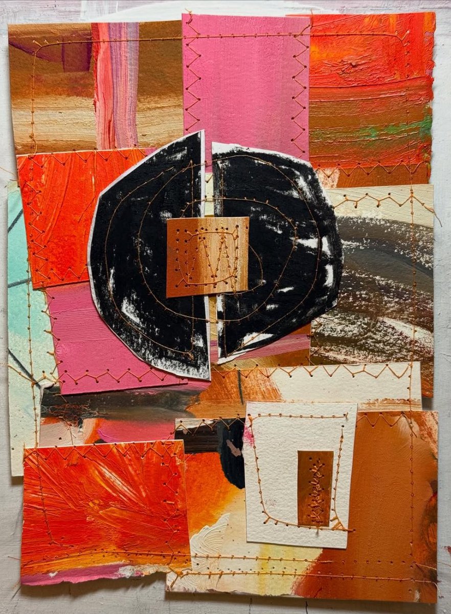 . 

Artist: Brian E Miller
thread, paper and paint….collage art