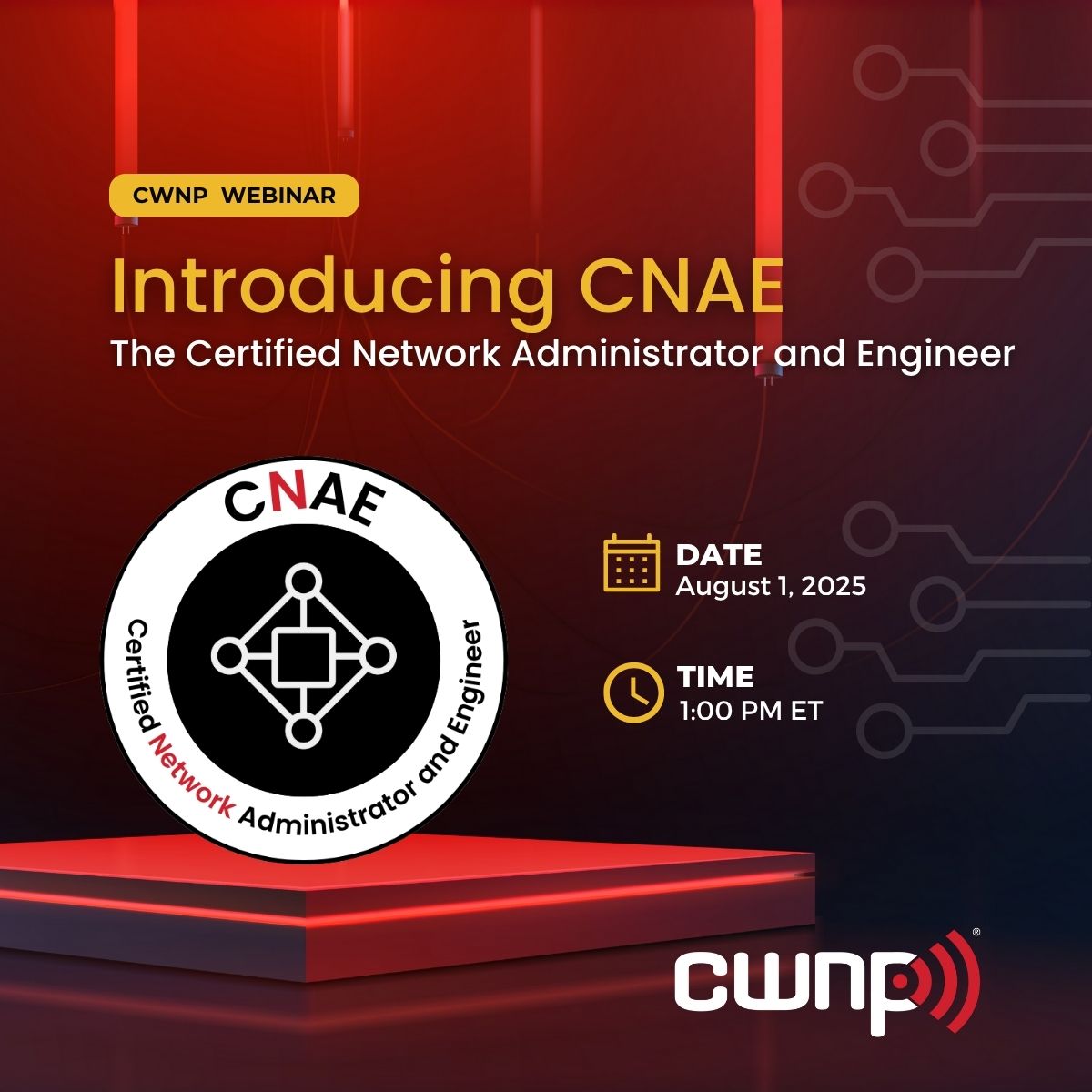 🚀 Ready to level up your networking career?

Join industry expert Tom Carpenter for a live webinar on August 1 at 1:00 PM ET as he introduces the Certified Network Administrator and Engineer (CNAE) certification.

Whether you're already in networking or just getting started,