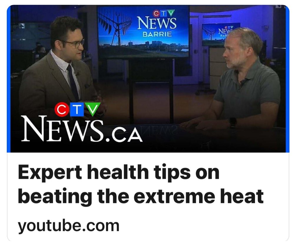 Check out Dr. Brad Dibble, a PACE Cardiologist, on <a href="/CTVNews/">CTV News</a> <a href="/CTVBarrieNews/">CTV News Barrie</a> discussing Heat, Haze &amp; Heart Risk. 
Watch here: youtu.be/0fqRwgG3Ifo?si… 
#Cardiology #Cardiologist #Heart #HeartHealth #ExtremeHeat 
#HotWeather
#HeatSafety #HotWeatherTips
<a href="/HeartandStroke/">Heart & Stroke</a> <a href="/heartablator/">Yaariv Khaykin</a>