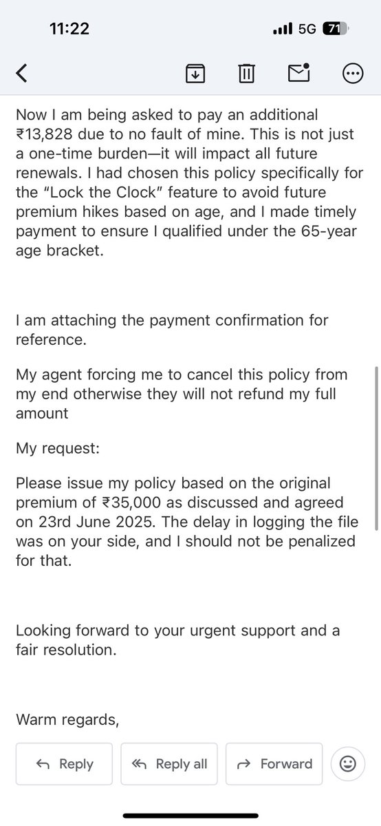 RajatBhard10984's tweet image. Despite paying full premium on time &amp;amp; raising 10+ reminders, @NivaBupaCare cancelled my health policy due to their own delay. No support @IRDAI_Official or @MoHFW_INDIA. If senior citizens are treated like this, what hope do common people have #HealthInsuranceFail #ConsumerRights