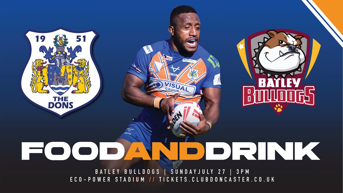 Doncaster_RLFC's tweet image. 🧑🍳 | Food and drink
All you need to know about the food and drink on offer at Sunday's game against @BatleyRLFC.
doncasterrugbyleague.co.uk/article/2159/f…
You can still purchase tickets for the game by clicking the link below tickets.clubdoncaster.co.uk/en-GB/categori…
🔵 #COYD 🟠