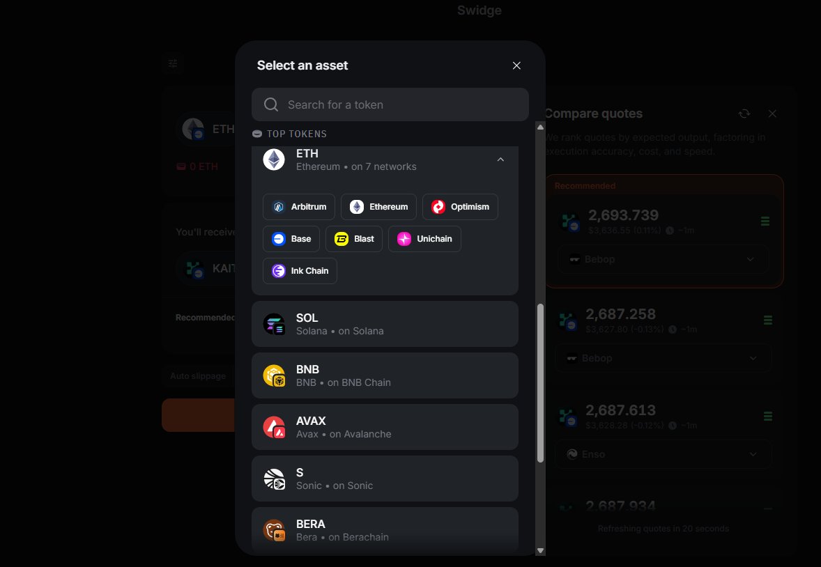 I hope @Infinex will soon integrate more chains into Swidge.

We’re in a bull run, and no one wants to miss out on opportunities from chains that are gaining a lot of attention like HyperEVM, Abstract, Sui, and Aptos.

Aside from its advantages like best rates, smooth experience,