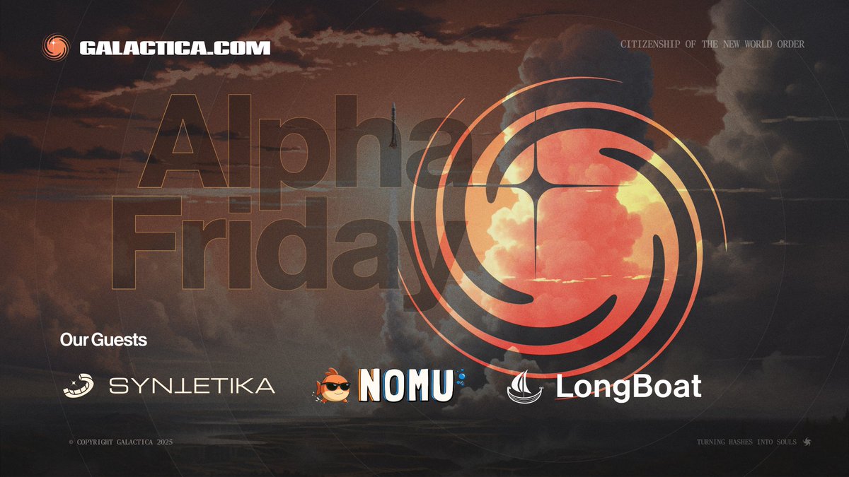 GalacticaNet's tweet image. Galactica Alpha Friday, Weekly Community Call 🚀
Join the Galactica team and community for another round of key updates, feature previews, and ecosystem news.
📅 Friday, July 25, 10 AM UTC
📍 Galactica Discord → discord.gg/galactica
📝 Agenda:
- FAQ updates
- Synth…